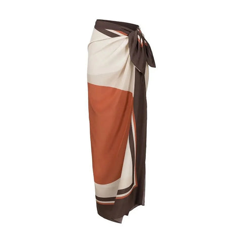 Radiant Striped Sarong Bikini Set