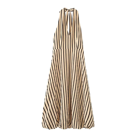 Free Spirit Striped Halter Maxi Dress