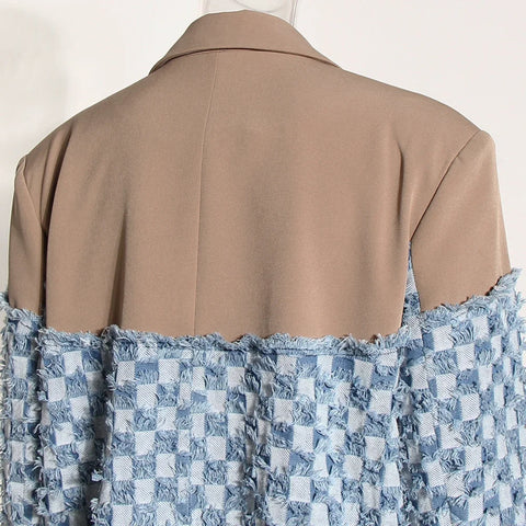 Audacious Spliced Raw Edge Blazer