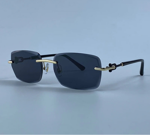 Radiant Gold Rimless Sunglasses