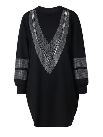 Radiant Rhinestone Oversized Dress