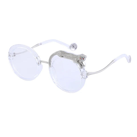 Fierce Gold Leopard Round Sunglasses
