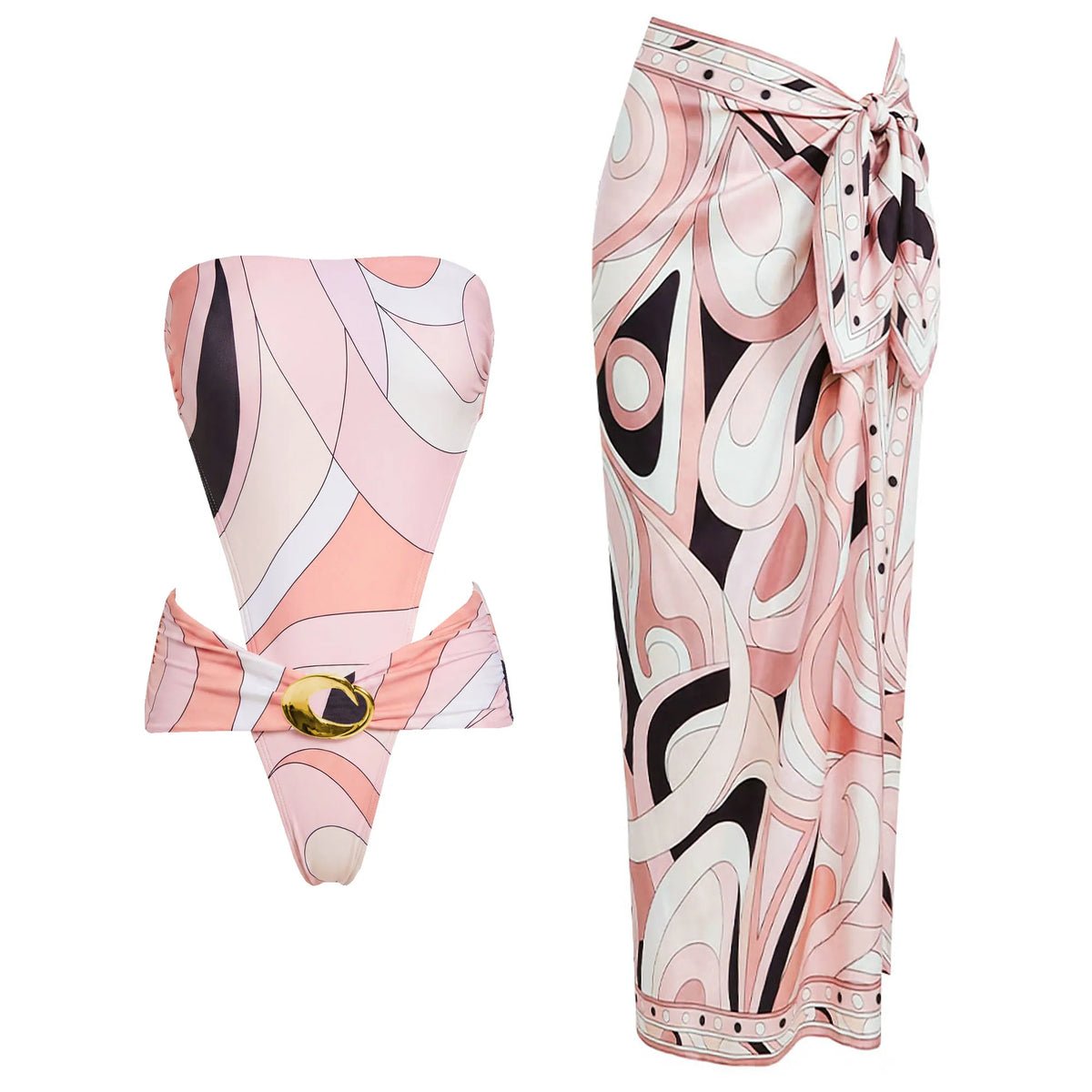 Vivacious Swirl Print Two-Piece Swimsuit