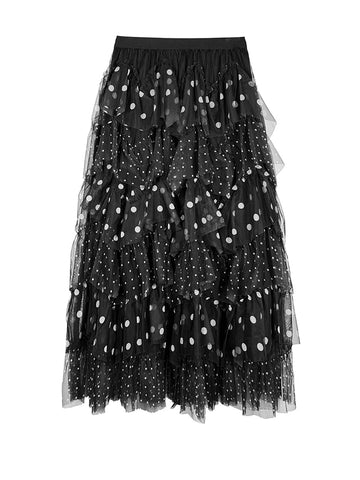 Limitless Polka Dot Mesh Skirt
