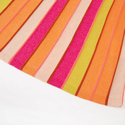Vibrant Striped Knit Maxi Dress