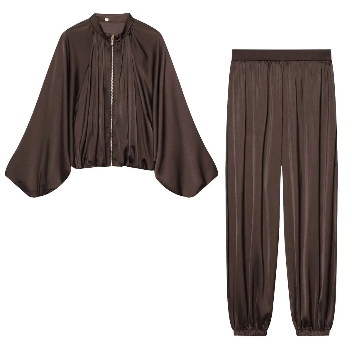 Earthy Pleated Loose Two-Piece Set