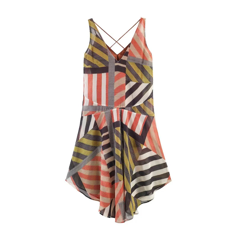 Wild Heart Patchwork Asymmetrical Maxi Dress