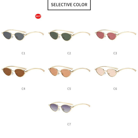 Radiant Gold Metal Cat Eye Sunglasses