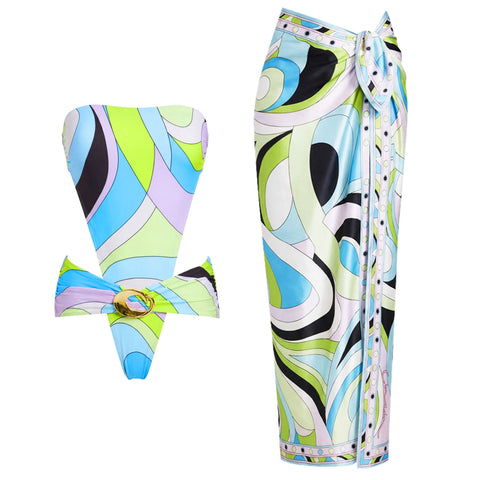 Vivacious Swirl Print Two-Piece Swimsuit