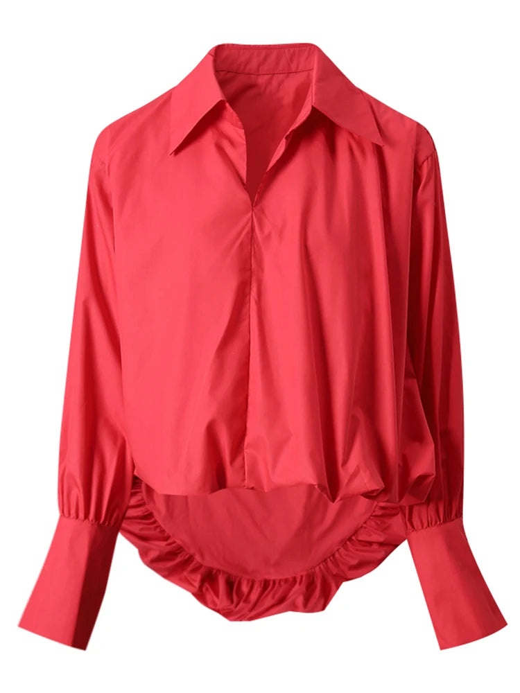 Vibrant Pleated Loose Blouse