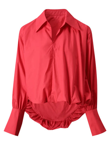 Vibrant Pleated Loose Blouse
