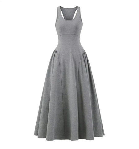 Grounded Ruched Jersey Maxi Dress