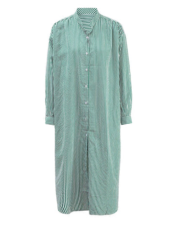 Grounded Striped Midi Shirt Dress