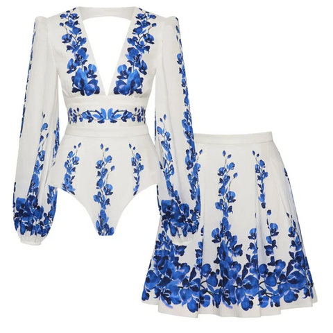 Wanderlust Printed High-Waist Bikini Set
