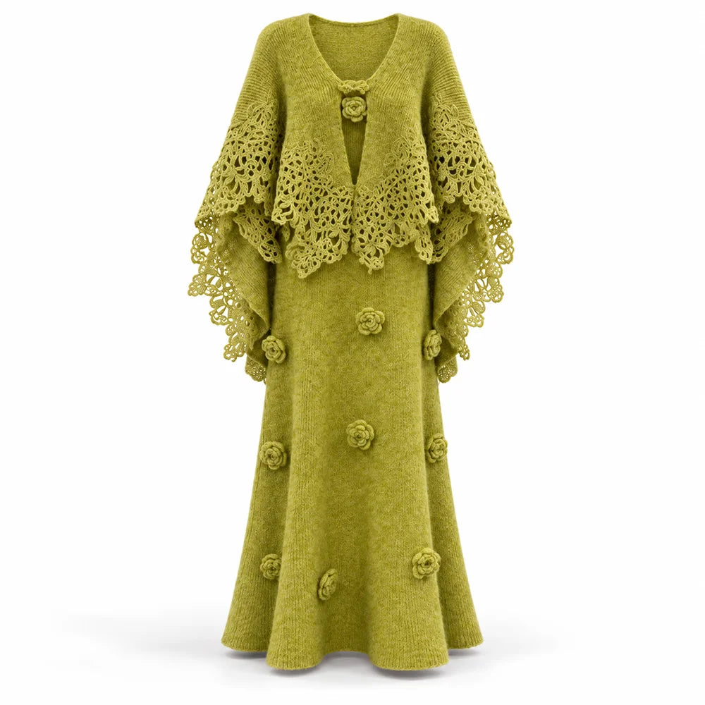Radiant Crochet Floral Two-Piece Set