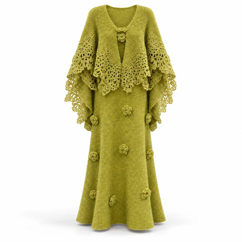 Radiant Crochet Floral Two-Piece Set