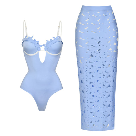 Radiant Floral Ruffle Bikini Set