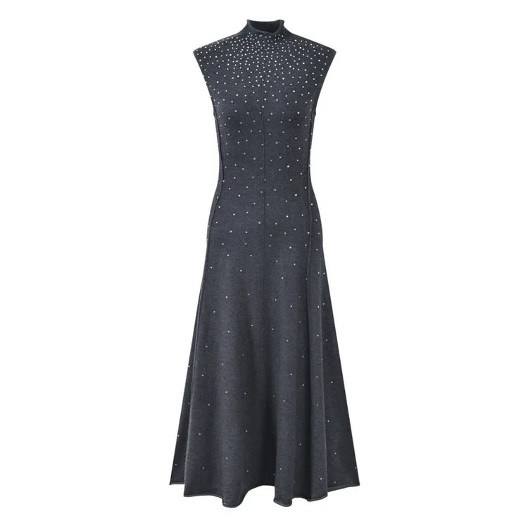 Elegant Sleeveless Sequined Maxi Dress