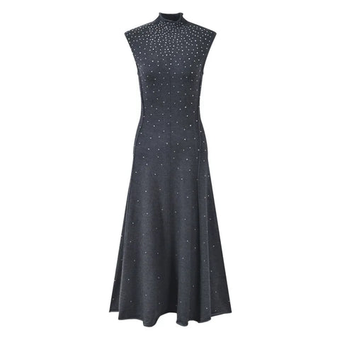 Elegant Sleeveless Sequined Maxi Dress