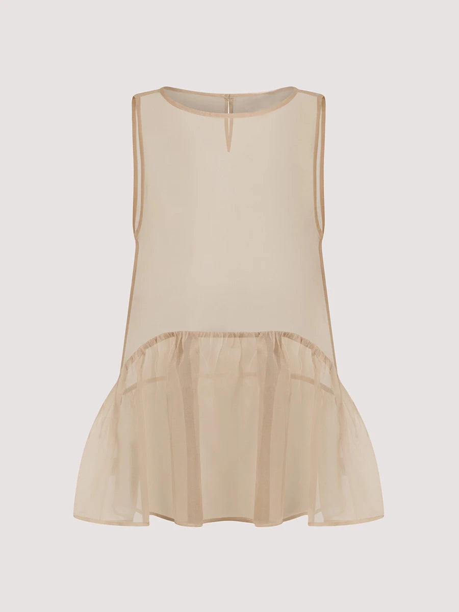 Elegant Sheer Ruffle Tank Top