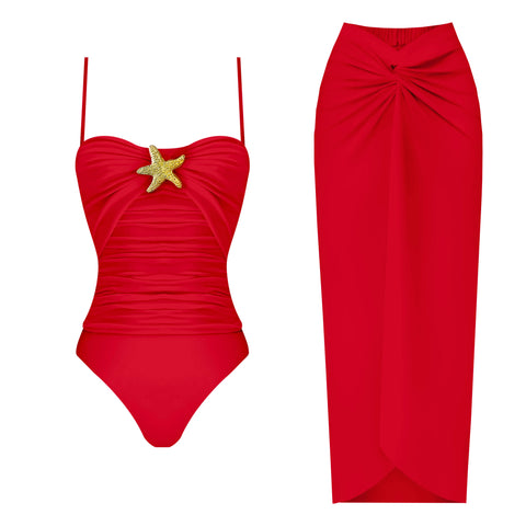 Radiant Starfish Ruched One-Piece