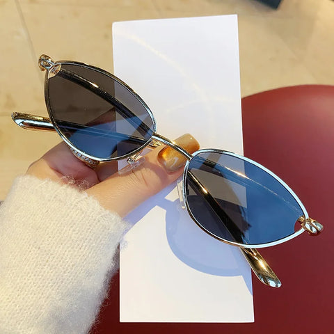 Radiant Gold Metal Cat Eye Sunglasses