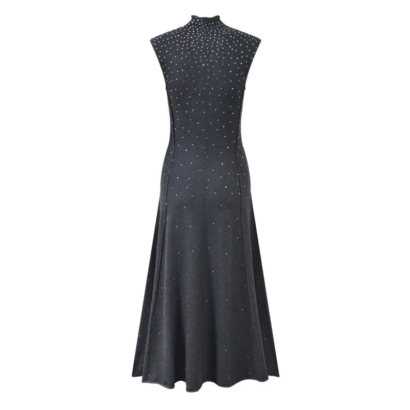 Elegant Sleeveless Sequined Maxi Dress