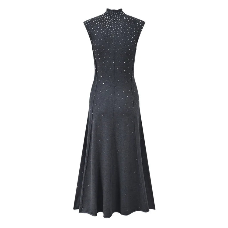 Elegant Sleeveless Sequined Maxi Dress