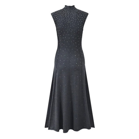Elegant Sleeveless Sequined Maxi Dress