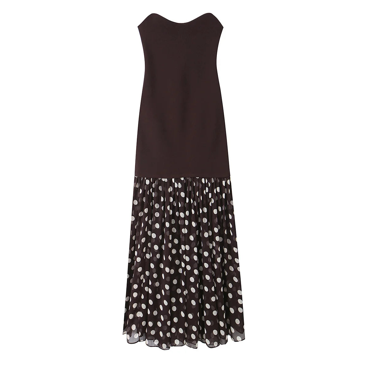 Radiant Polka Dot Pleated Maxi Dress