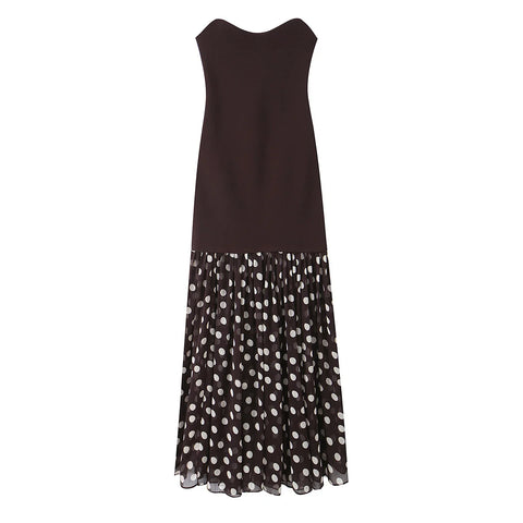 Radiant Polka Dot Pleated Maxi Dress