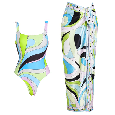 Vivacious Swirl Print Two-Piece Swimsuit