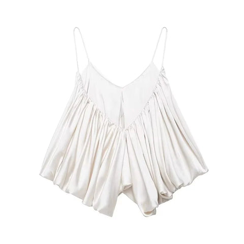Radiant Satin Backless Crop Top