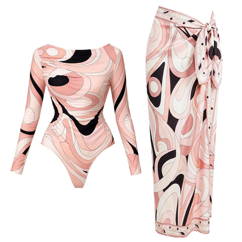 Vivacious Swirl Print Two-Piece Swimsuit