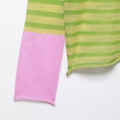 Dynamic Striped Loose Knitted Top