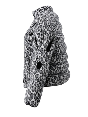 Fierce Leopard Hollow Out Parka