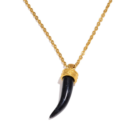 Fearless Gold Resin Pendant Necklace