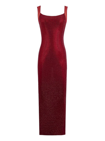 Radiant Rhinestone Slim Maxi Dress