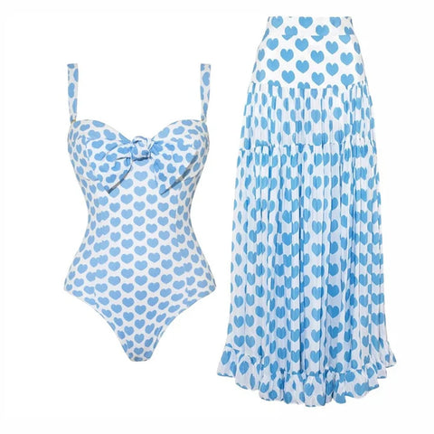 Free Spirit Heart Print Bikini Set