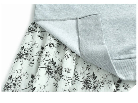 Grounded Floral Layered Midi Dress