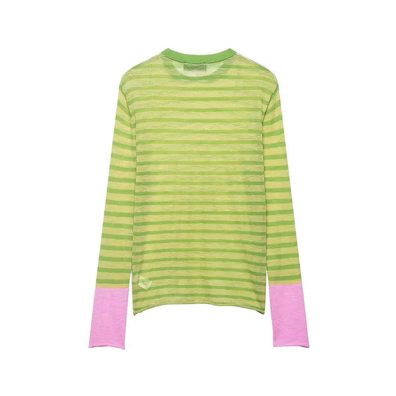 Dynamic Striped Loose Knitted Top