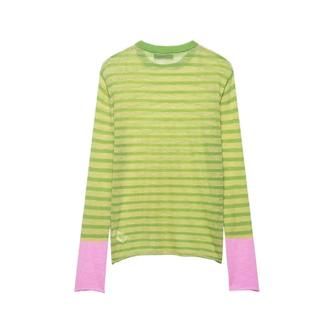 Dynamic Striped Loose Knitted Top