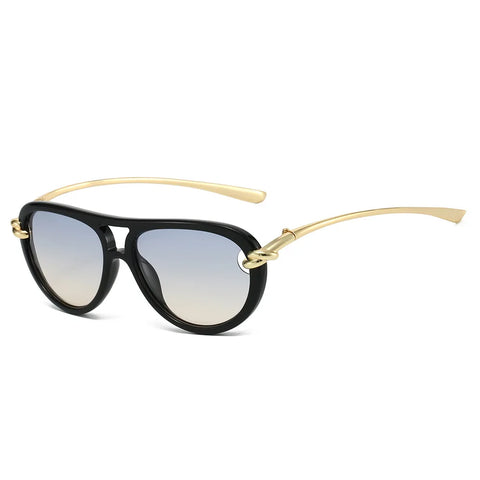 Daring Metal Oval Sunglasses