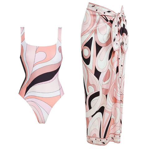 Vivacious Swirl Print Two-Piece Swimsuit