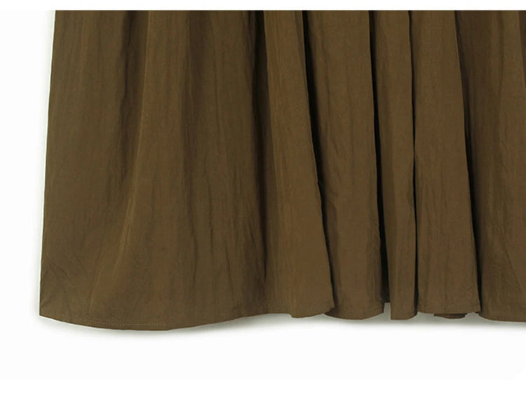 Grounded Pleated Irregular Midi Dress
