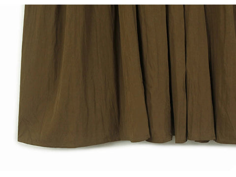Grounded Pleated Irregular Midi Dress