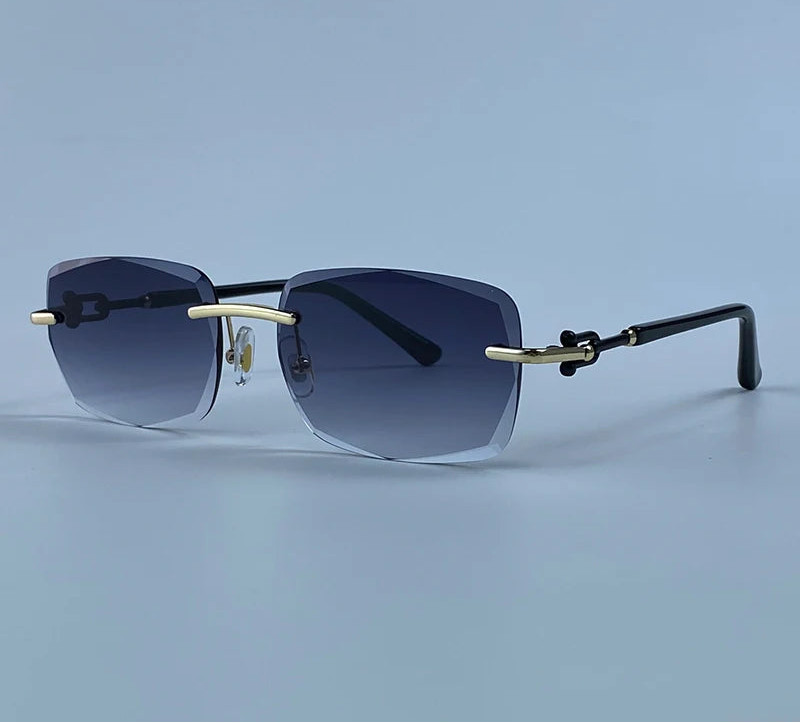 Radiant Gold Rimless Sunglasses