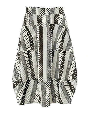 Unique Dot Striped A-Line Skirt
