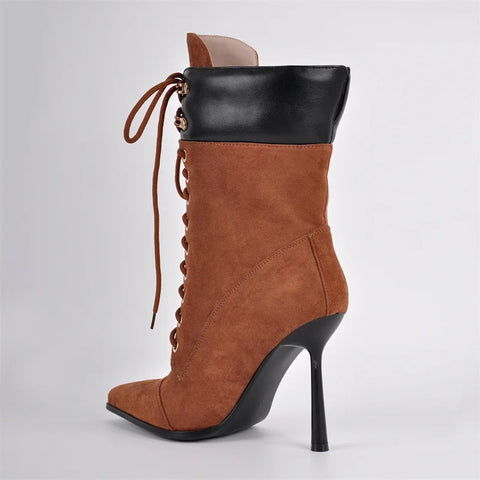 Fierce Suede Lace-Up Ankle Boots
