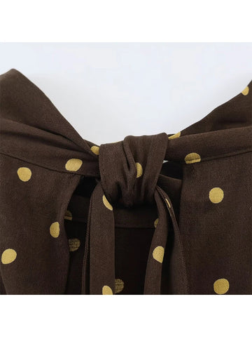Worthy Polka Dot Halter Midi Dress